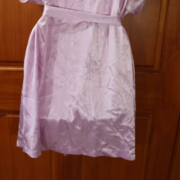 Cinema Etoile Lavender Applique Silky Robe Sleepwear Medium - Picture 8 of 11